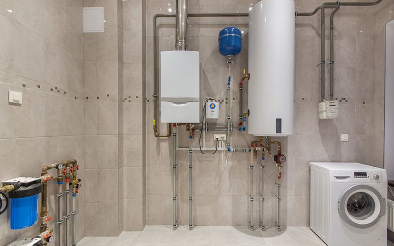 Beispiel eines Gasboilers mit elektrischen Wassererhitzer